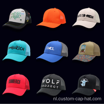 Op maat gemaakte geborduurde mesh trucker hoed